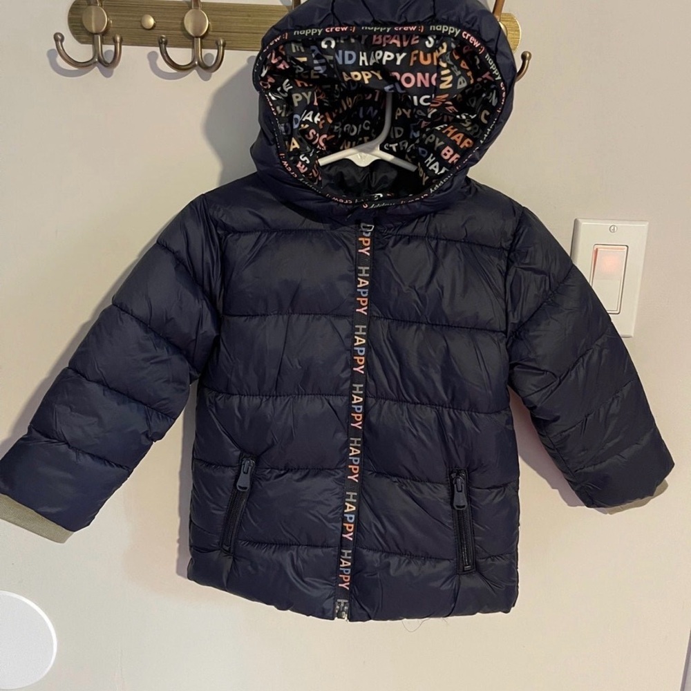 Primark Navy Puffer Jacket with Olive Lining